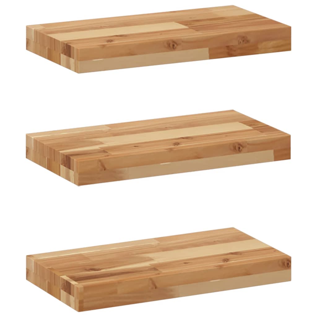 Étagères flottantes 3 pcs 60x20x4 cm acacia massif à l'huile - XIOS