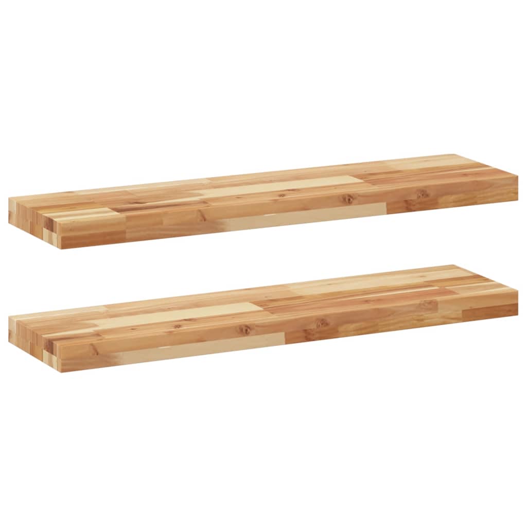Étagères flottantes 2 pcs 80x20x4 cm acacia massif à l'huile - XIOS