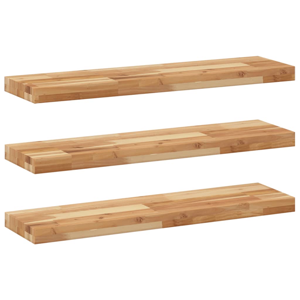 Étagères flottantes 3 pcs 80x20x4 cm acacia massif à l'huile - XIOS