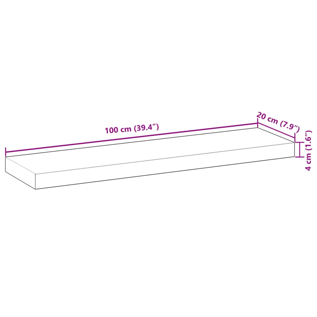 Étagères flottantes 2 pcs 100x20x4 cm acacia massif à l'huile - XIOS