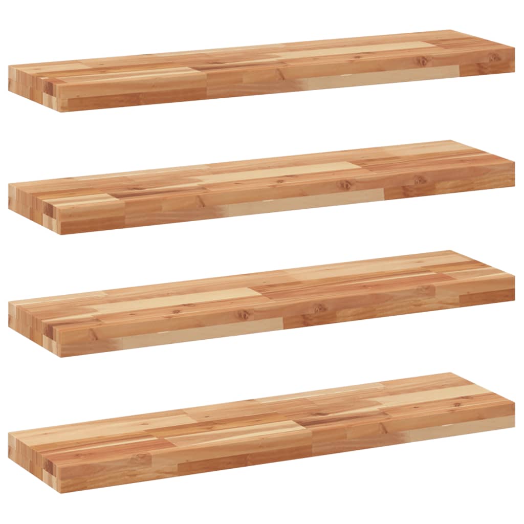 Étagères flottantes 4 pcs 100x20x4 cm acacia massif à l'huile - XIOS