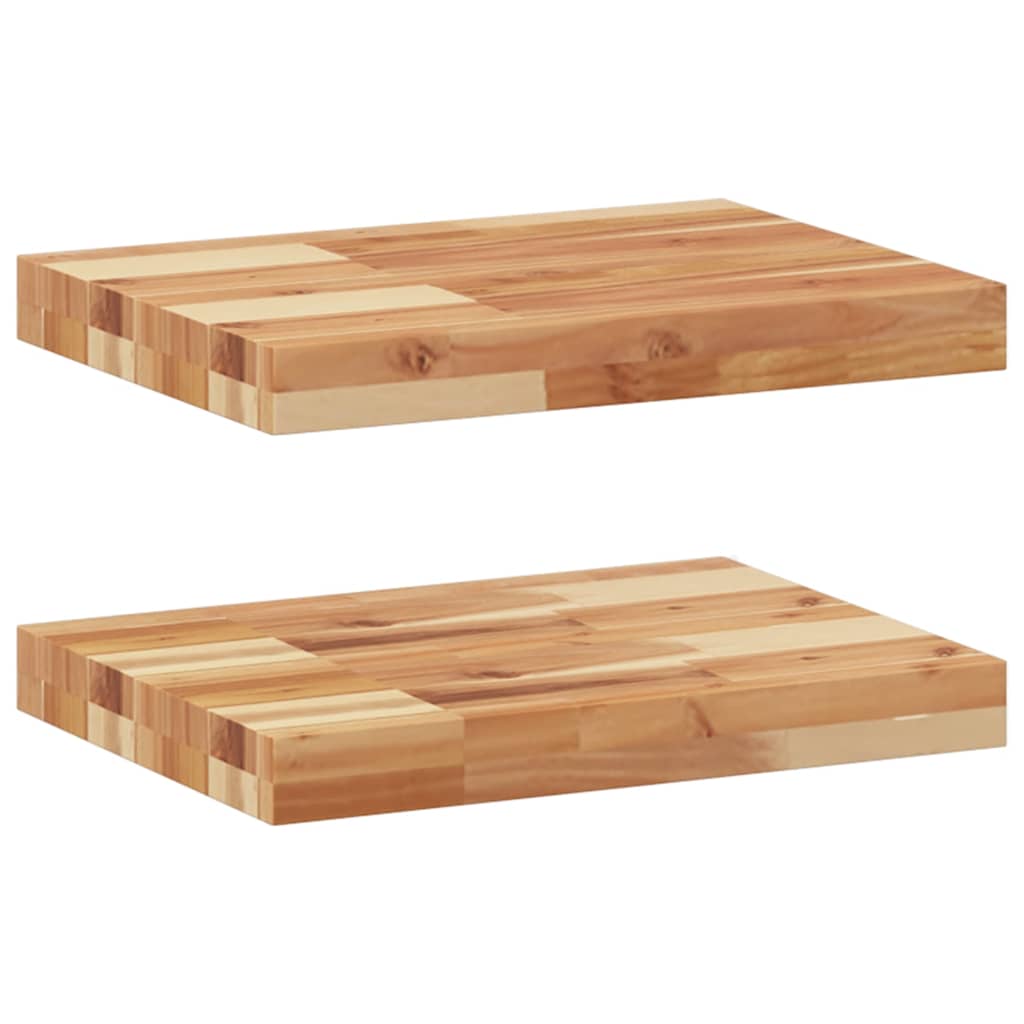Étagères flottantes 2 pcs 40x30x4 cm acacia massif à l'huile - XIOS