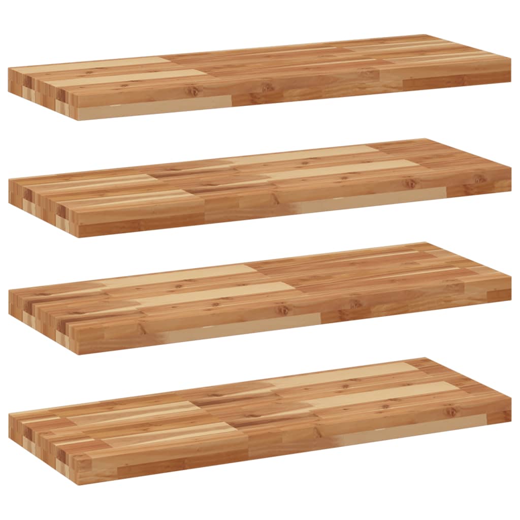 Étagères flottantes 4 pcs 80x30x4 cm acacia massif à l'huile - XIOS