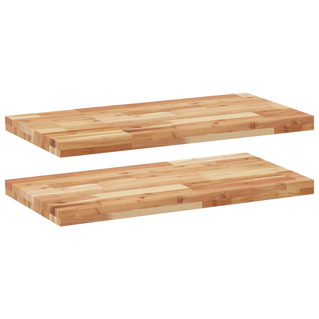 Étagères flottantes 2 pcs 80x40x4 cm acacia massif à l'huile - XIOS