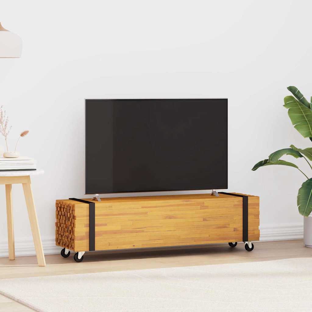 Meuble TV Marron 110 x 30 x 30 cm Bois de teck massif - XIOS