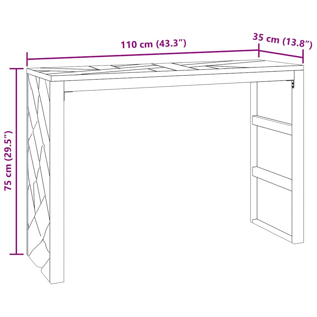 Table console 110x35x75 cm bois massif d'acacia - XIOS