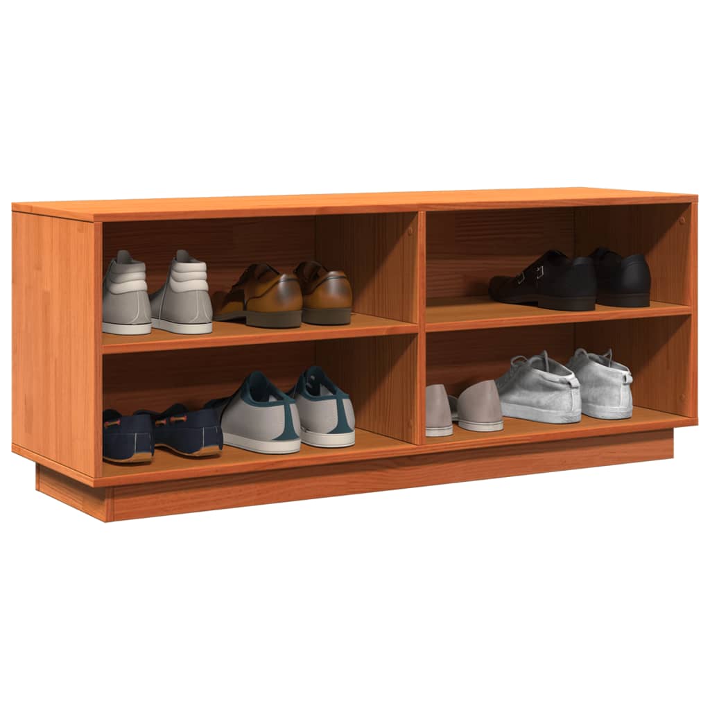 Armoire à chaussures cire marron 110x34x45 cm bois pin massif - XIOS