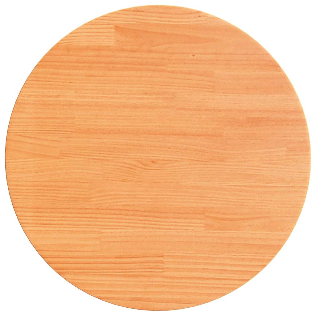 Dessus de table rond cire marron Ø60x2,5 cm bois de pin massif - XIOS