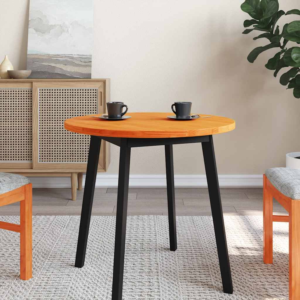 Dessus de table rond cire marron Ø70x2,5 cm bois de pin massif - XIOS