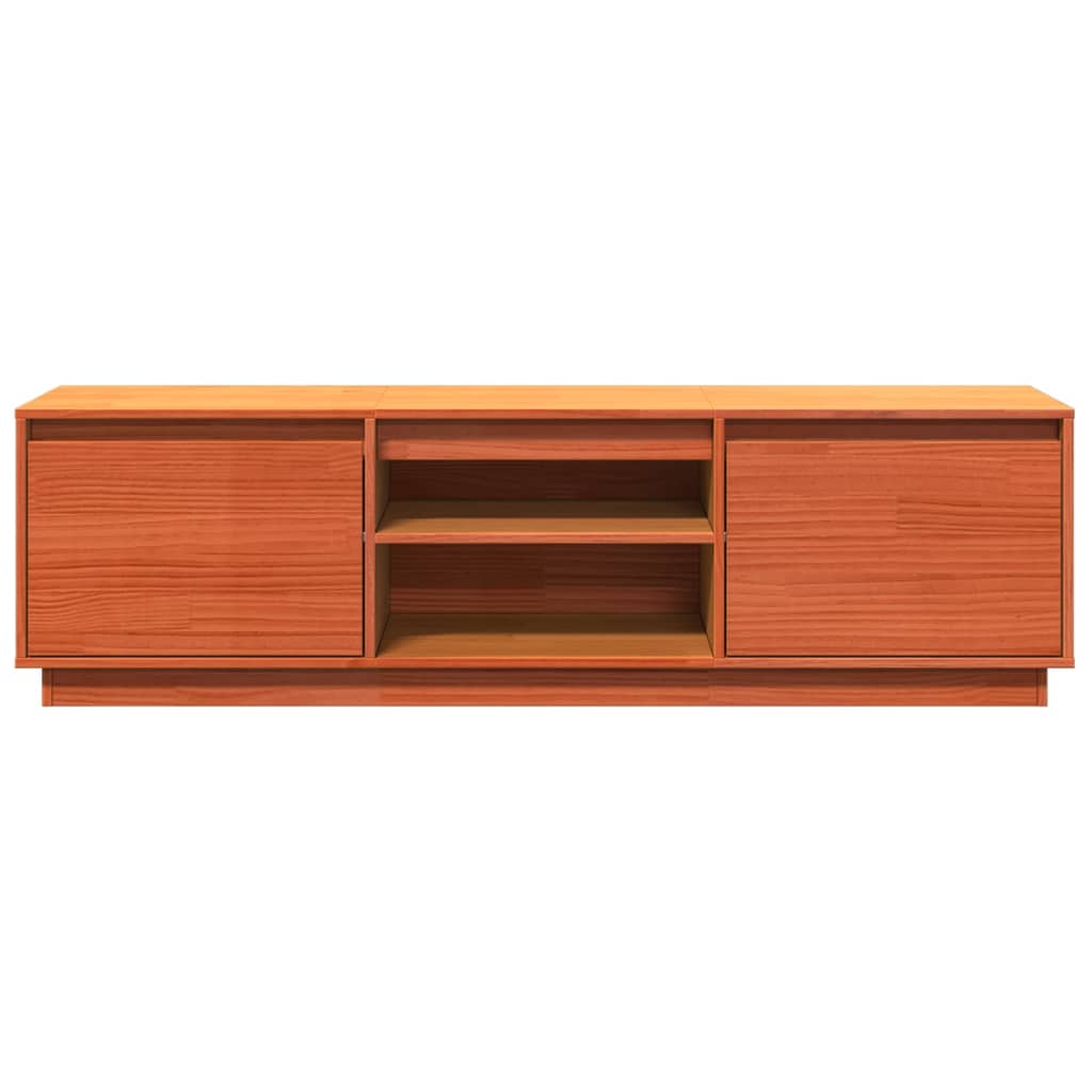 Meuble TV cire marron 140x35x40 cm bois pin massif - XIOS
