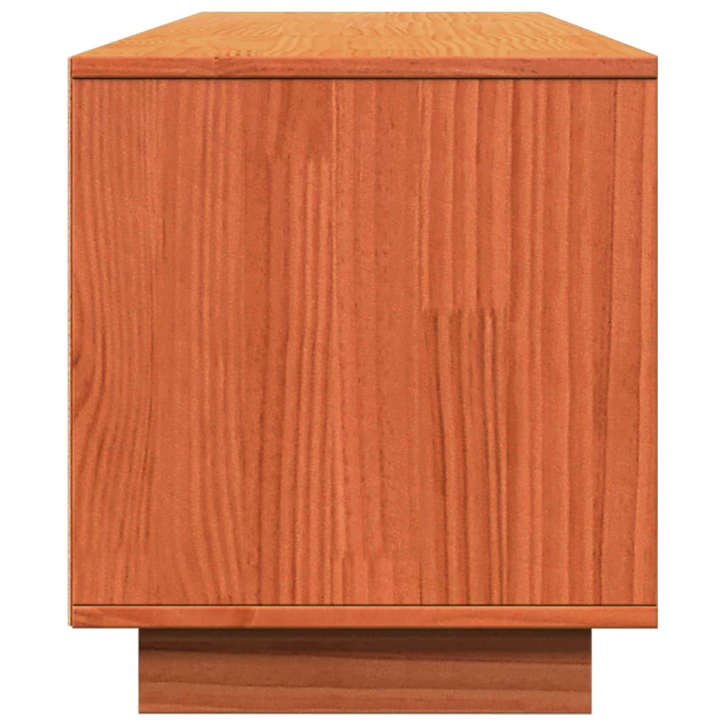 Meuble TV cire marron 140x35x40 cm bois pin massif - XIOS