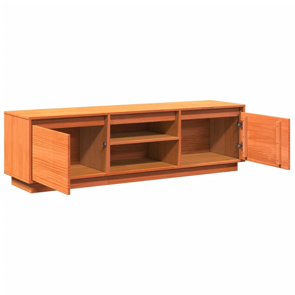 Meuble TV cire marron 140x35x40 cm bois pin massif - XIOS
