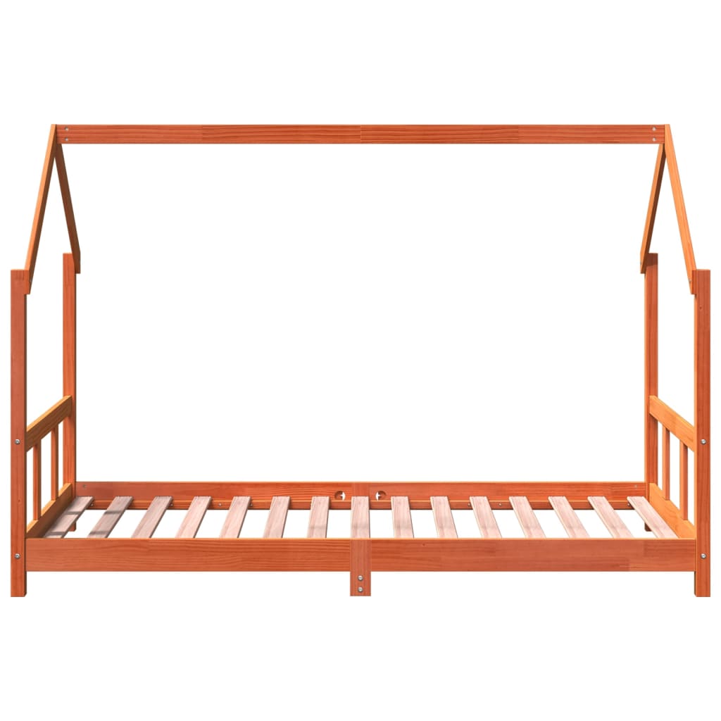 Cadre de lit d'enfants cire marron 90x190 cm bois de pin massif - XIOS