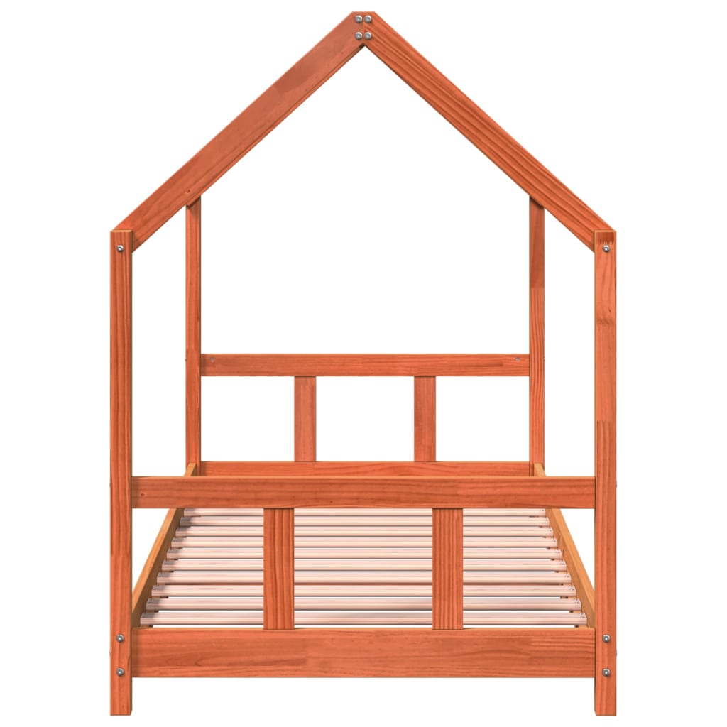 Cadre de lit d'enfants cire marron 90x190 cm bois de pin massif - XIOS