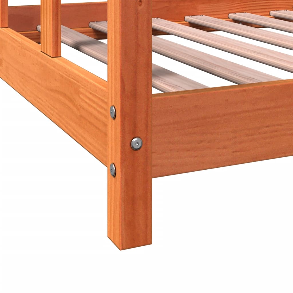 Cadre de lit d'enfants cire marron 90x190 cm bois de pin massif - XIOS
