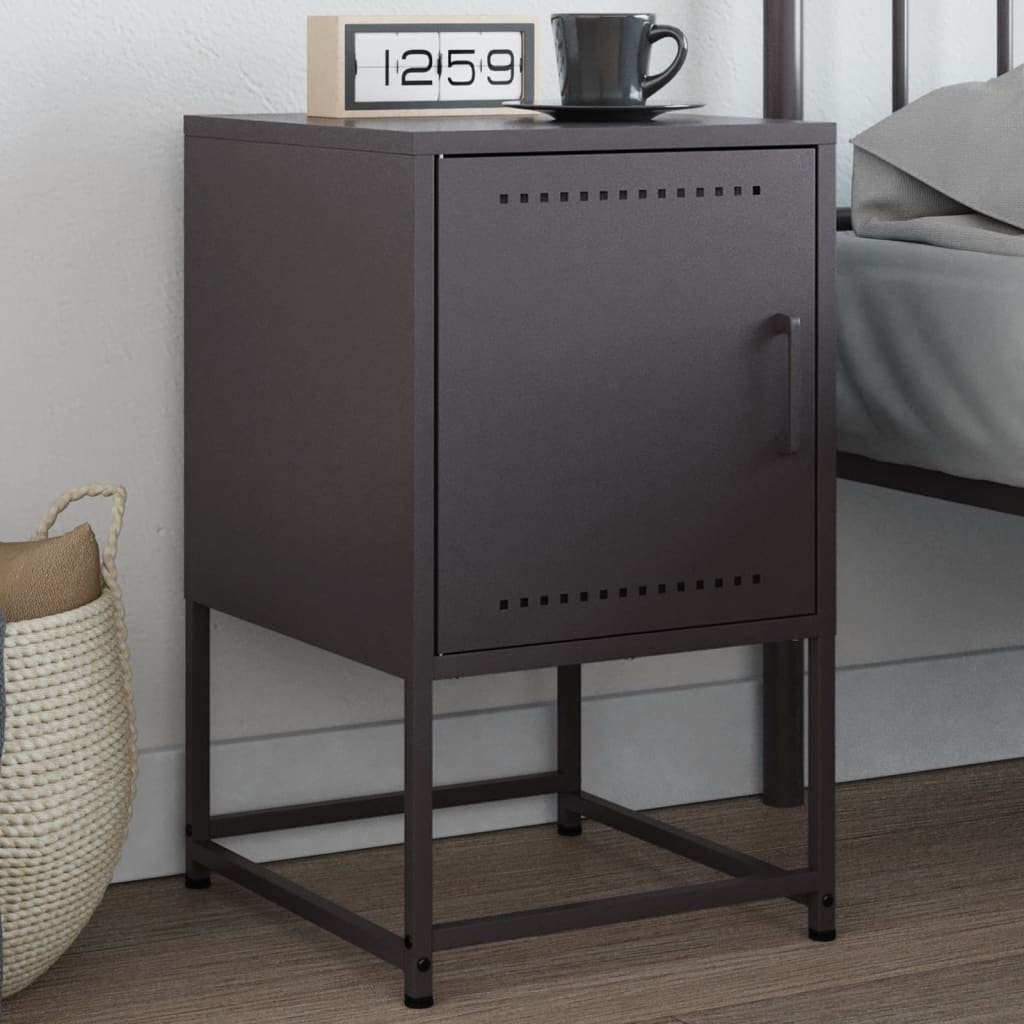 Table de chevet noir 36x39x60,5 cm acier - XIOS