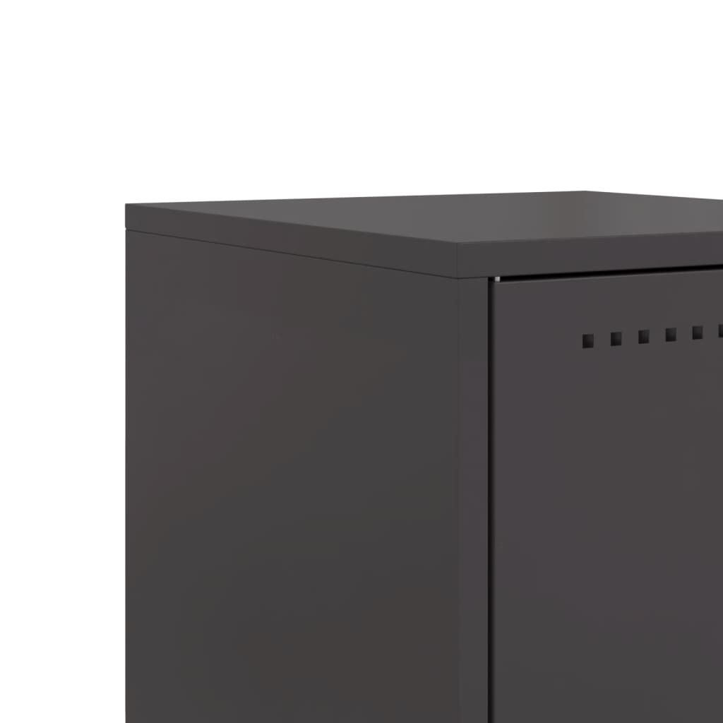 Tables de chevet 2 pcs noir 36x39x60,5 cm acier - XIOS