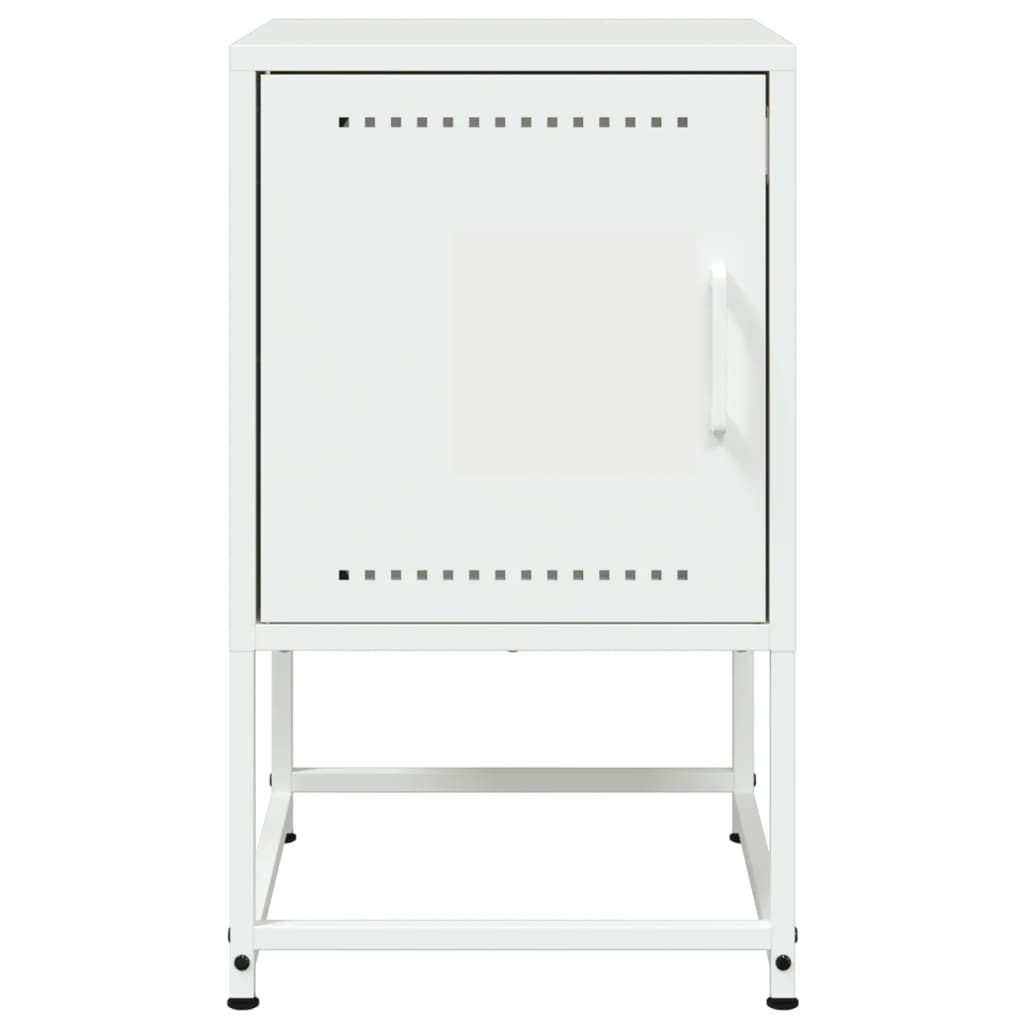 Tables de chevet 2 pcs blanc 36x39x60,5 cm acier