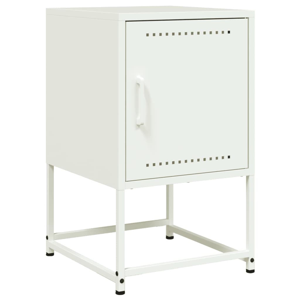 Tables de chevet 2 pcs blanc 36x39x60,5 cm acier