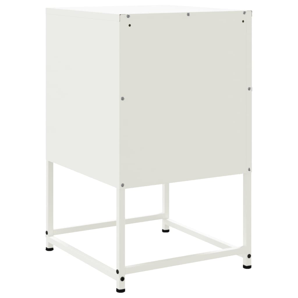 Tables de chevet 2 pcs blanc 36x39x60,5 cm acier
