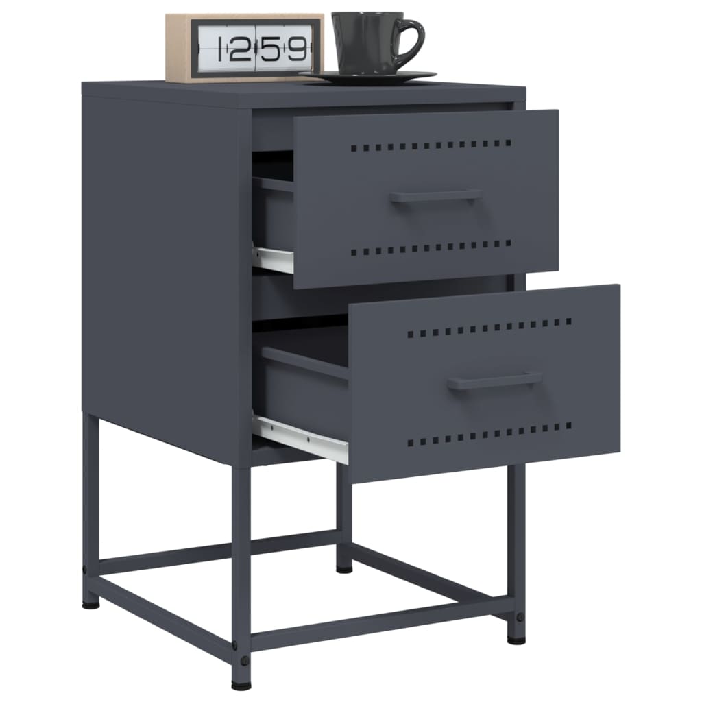 Table de chevet anthracite 36x39x60,5 cm acier - XIOS
