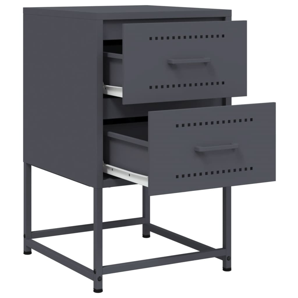 Table de chevet anthracite 36x39x60,5 cm acier - XIOS