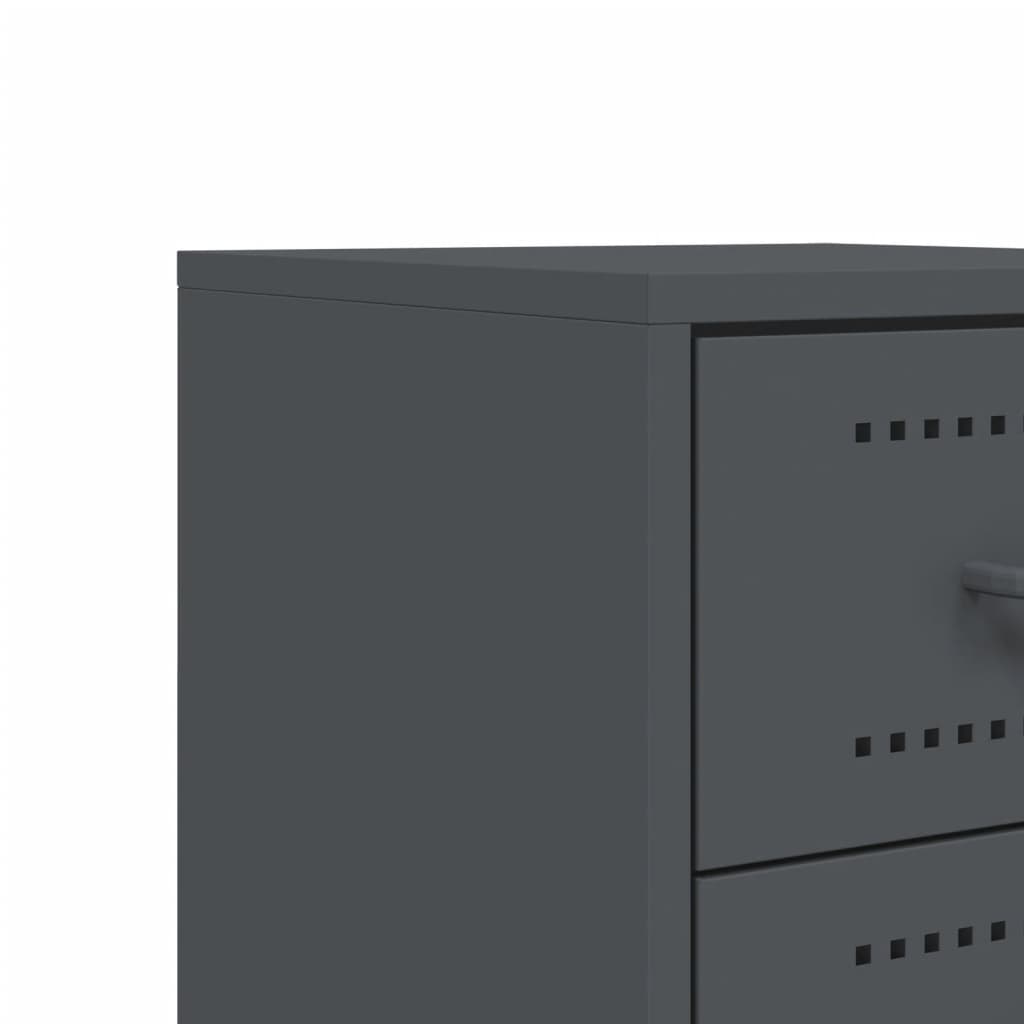 Table de chevet anthracite 36x39x60,5 cm acier - XIOS
