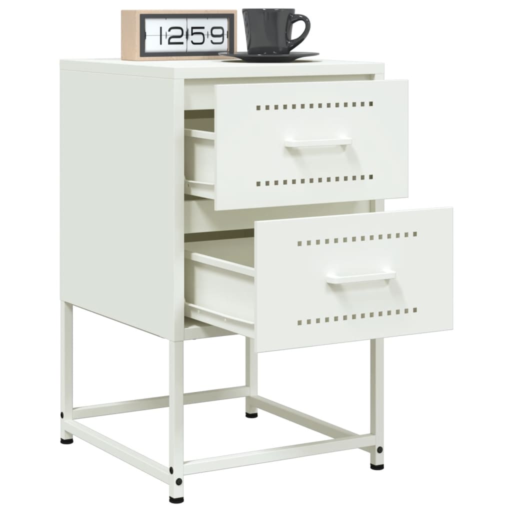 Tables de chevet 2 pcs blanc 36x39x60,5 cm acier - XIOS