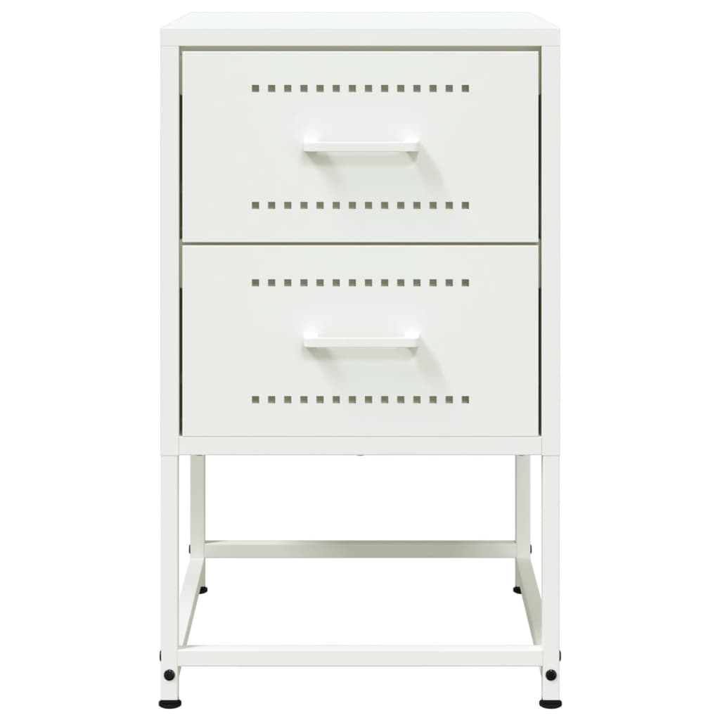 Tables de chevet 2 pcs blanc 36x39x60,5 cm acier - XIOS