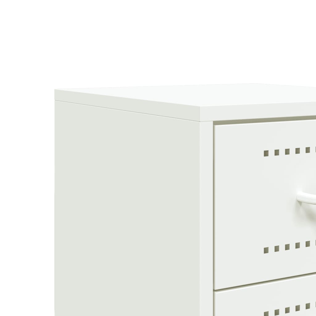 Tables de chevet 2 pcs blanc 36x39x60,5 cm acier - XIOS