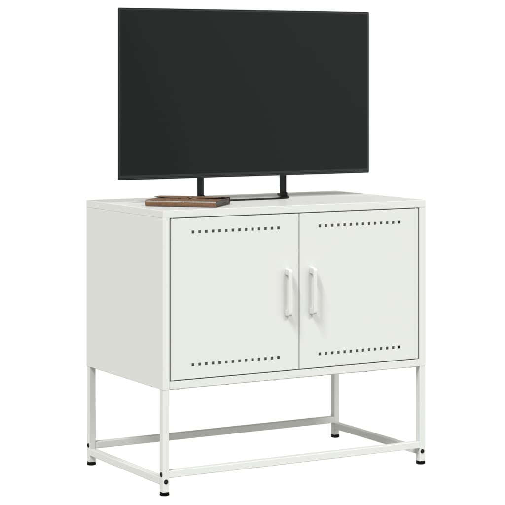Meuble TV blanc 68,5x39x60,5 cm acier - XIOS