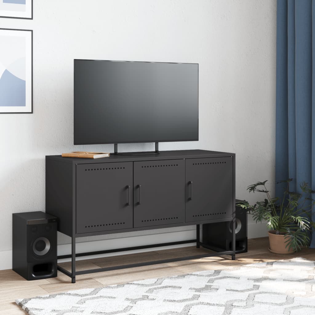Meuble TV noir 100,5x39x60,5 cm acier - XIOS