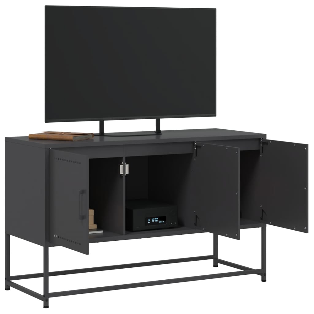 Meuble TV noir 100,5x39x60,5 cm acier - XIOS