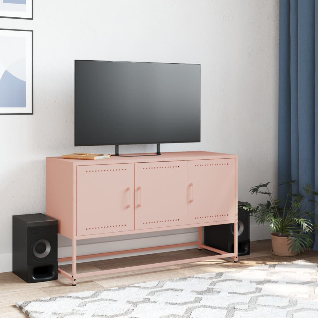 Meuble TV rose 100,5x39x60,5 cm acier - XIOS