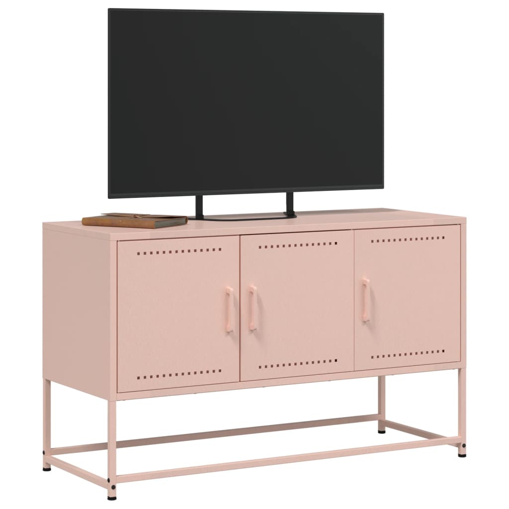 Meuble TV rose 100,5x39x60,5 cm acier - XIOS