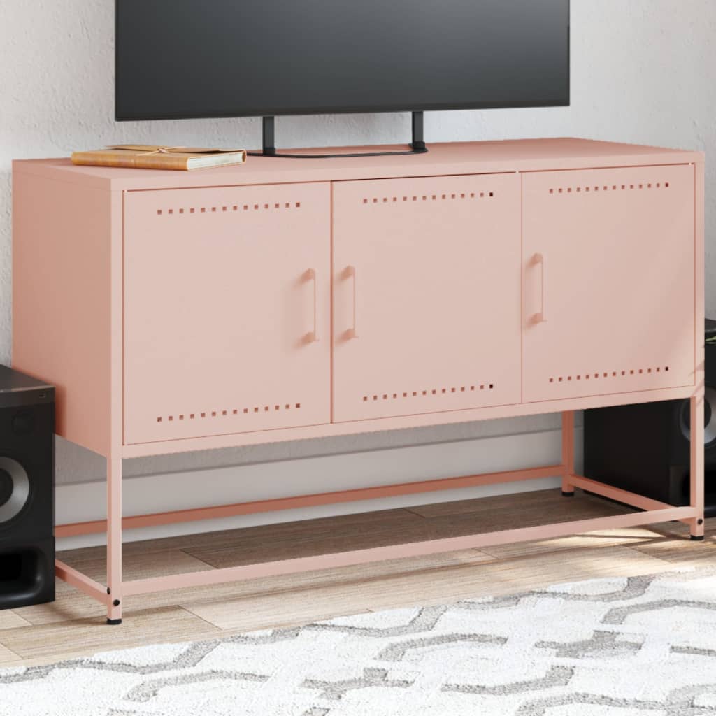 Meuble TV rose 100,5x39x60,5 cm acier - XIOS