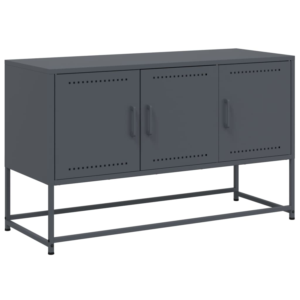 Meuble TV anthracite 100,5x39x60,5 cm acier - XIOS