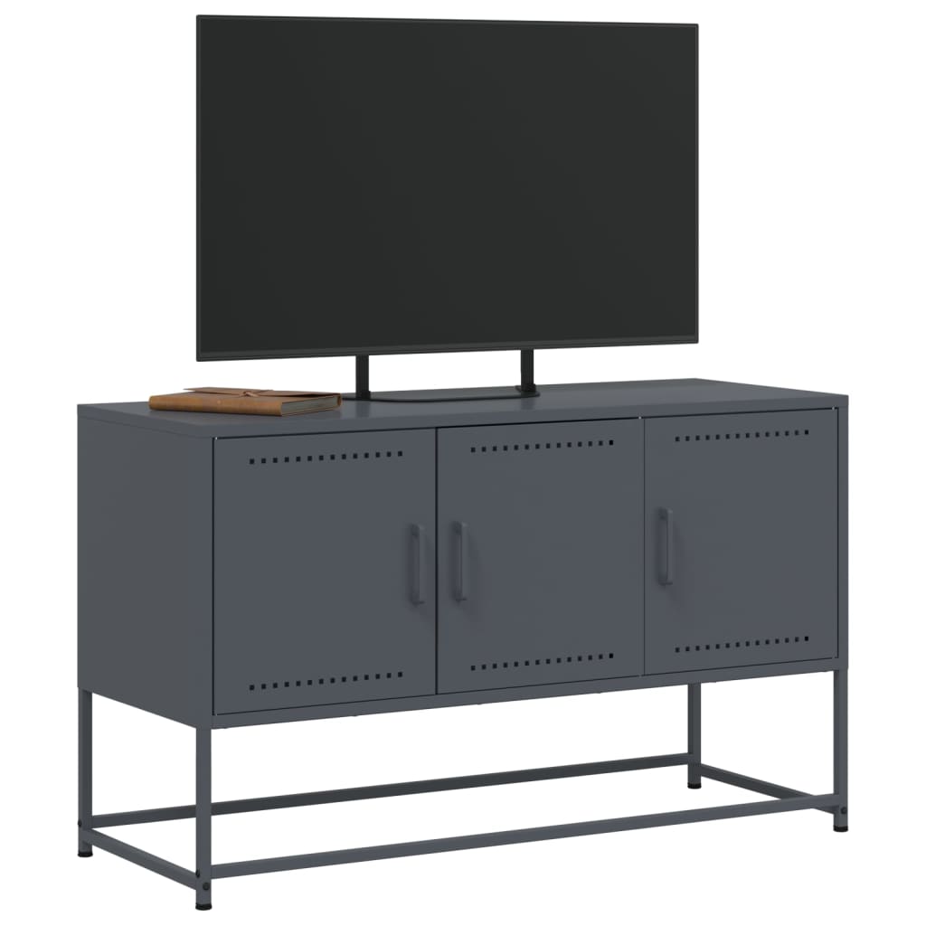 Meuble TV anthracite 100,5x39x60,5 cm acier - XIOS