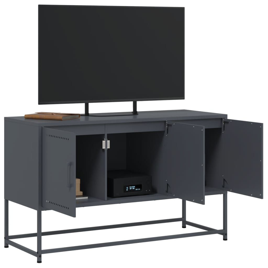 Meuble TV anthracite 100,5x39x60,5 cm acier - XIOS