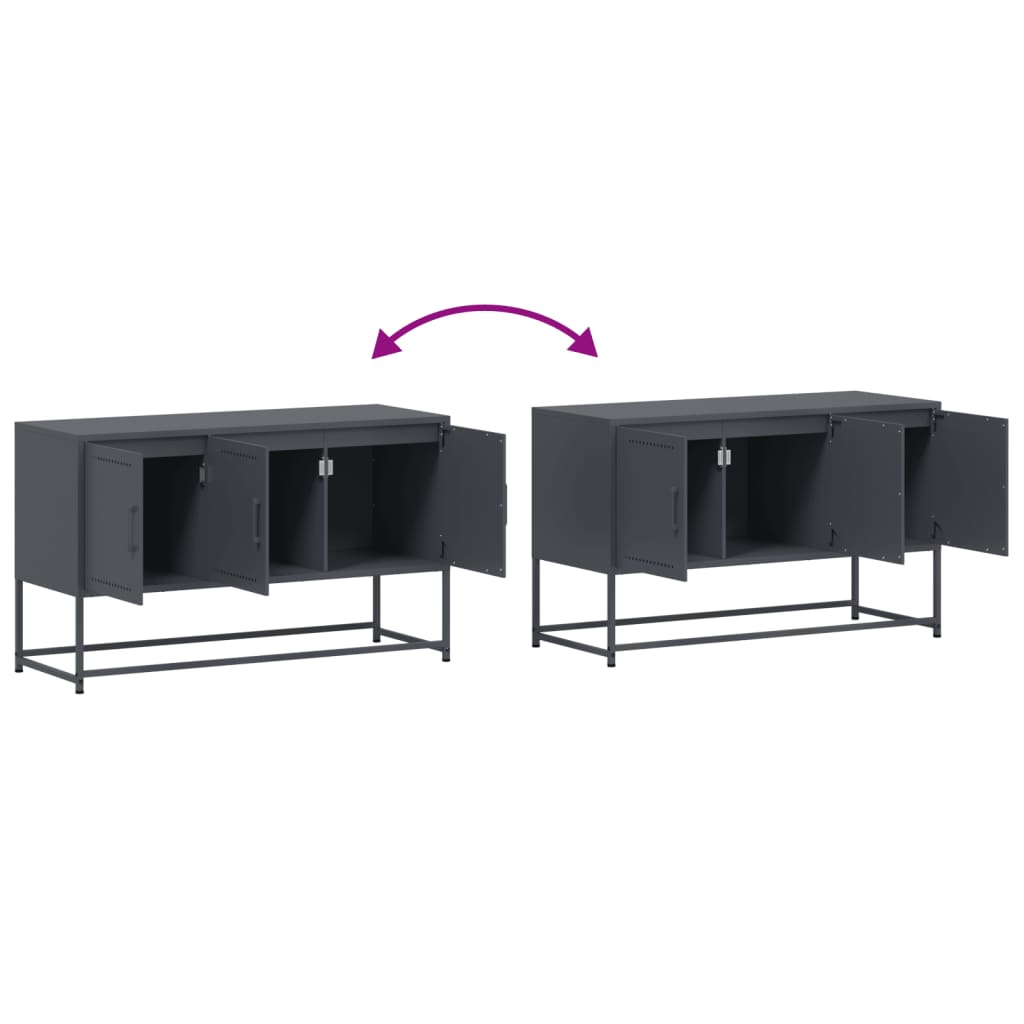 Meuble TV anthracite 100,5x39x60,5 cm acier - XIOS