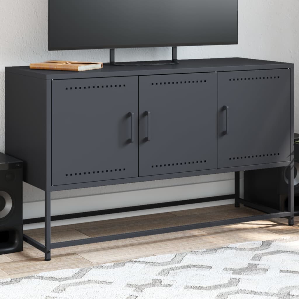 Meuble TV anthracite 100,5x39x60,5 cm acier - XIOS