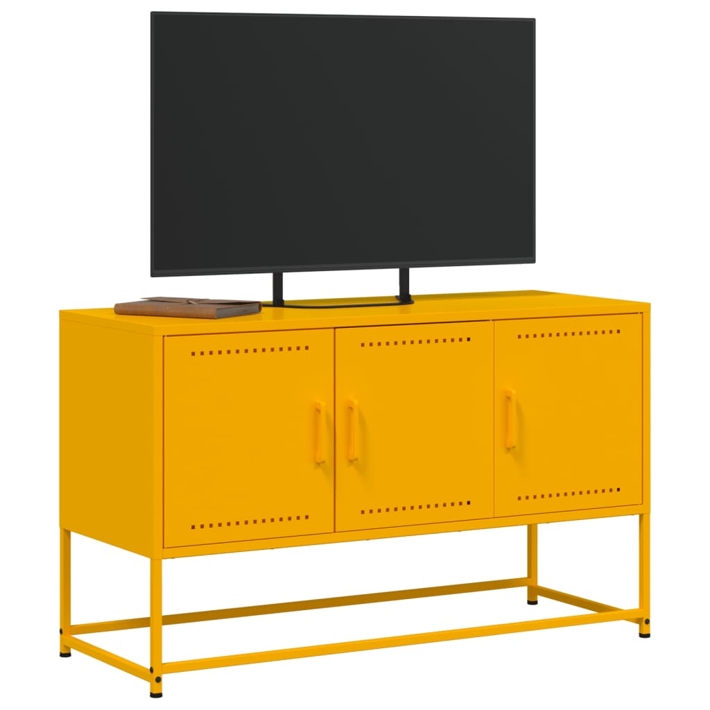 Meuble TV jaune moutarde 100,5x39x60,5 cm acier - XIOS
