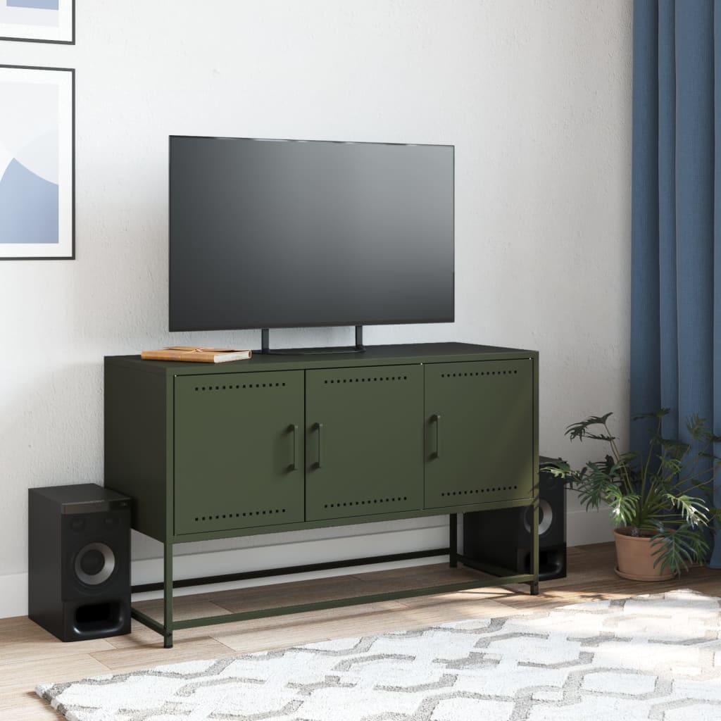 Meuble TV vert olive 100,5x39x60,5 cm acier - XIOS