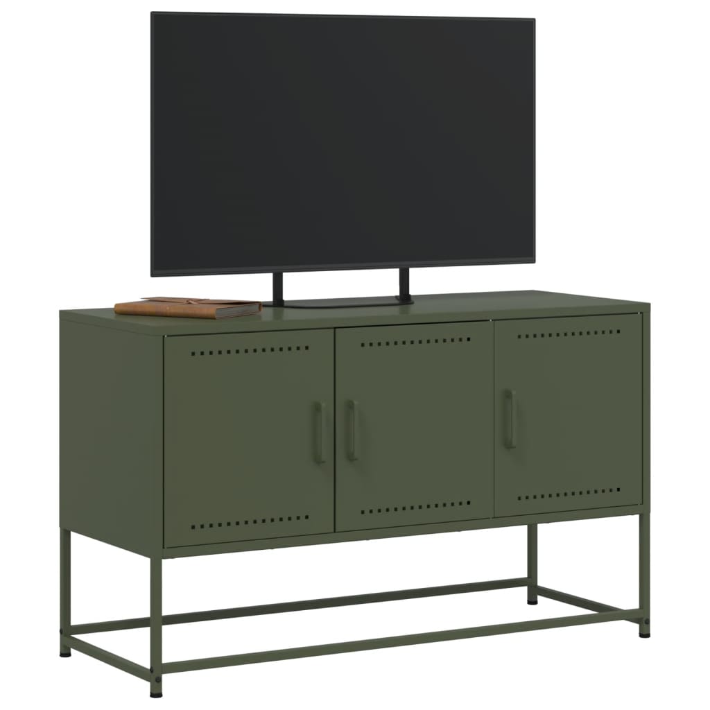 Meuble TV vert olive 100,5x39x60,5 cm acier - XIOS