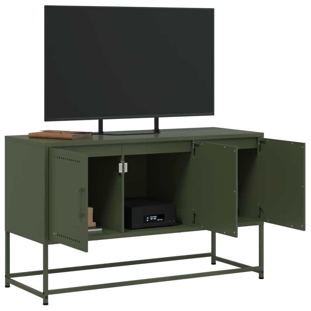 Meuble TV vert olive 100,5x39x60,5 cm acier - XIOS