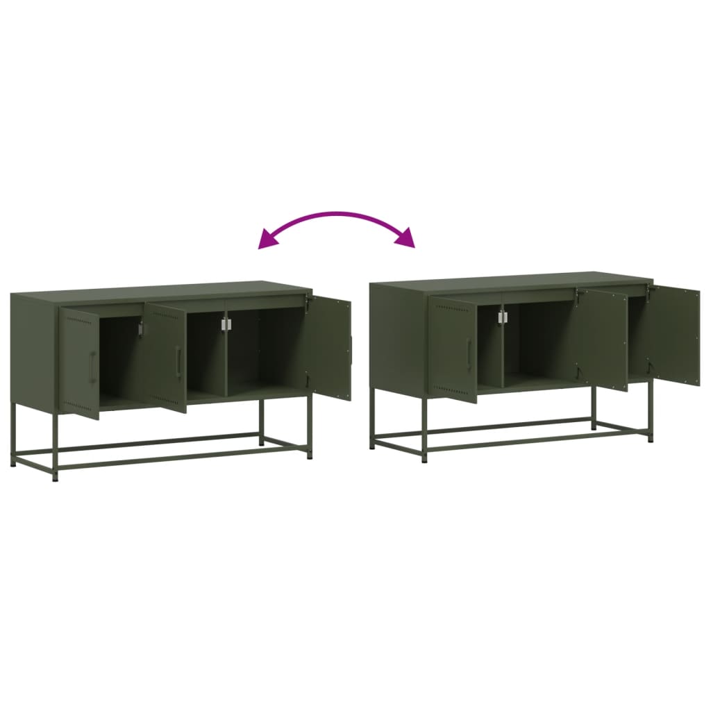 Meuble TV vert olive 100,5x39x60,5 cm acier - XIOS