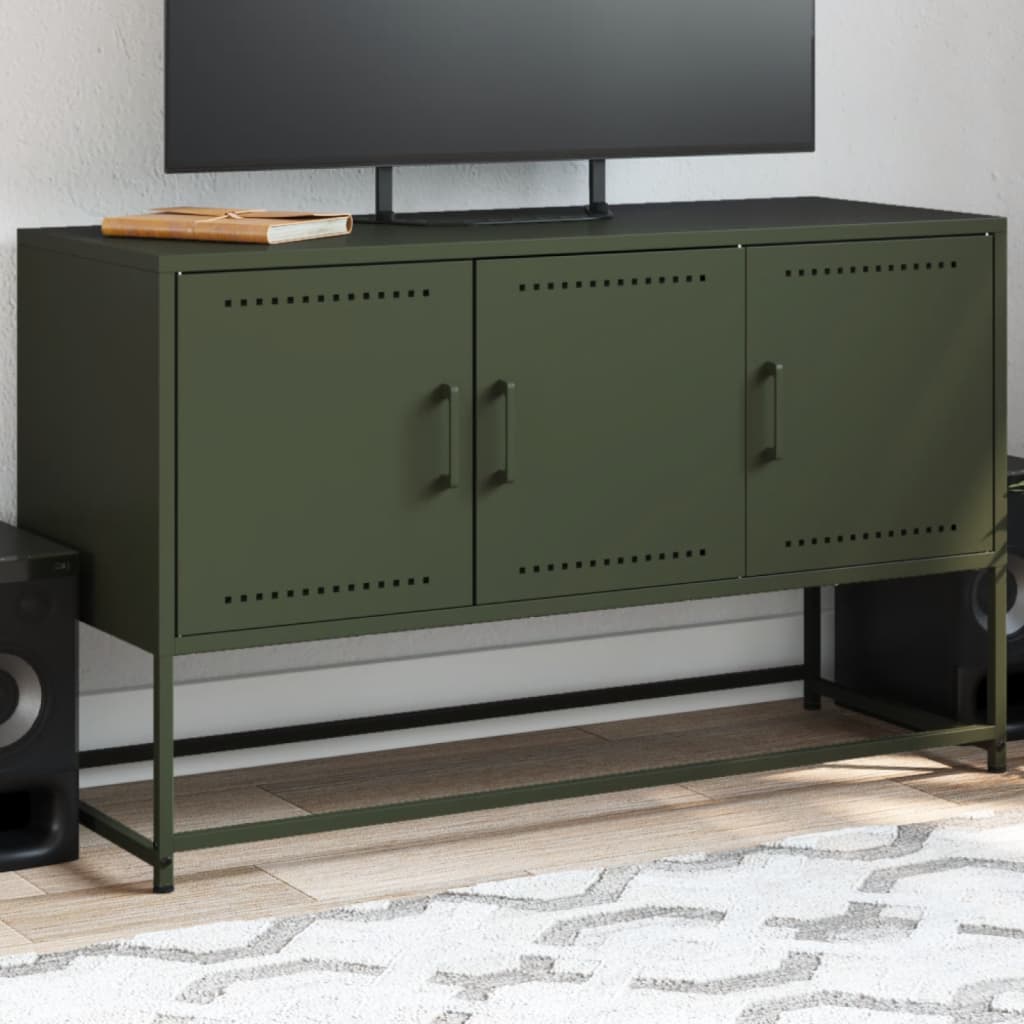 Meuble TV vert olive 100,5x39x60,5 cm acier - XIOS
