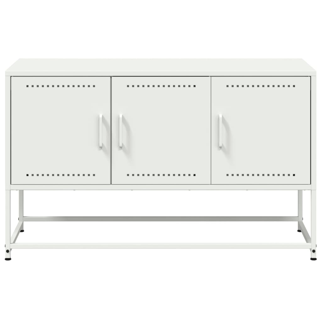 Meuble TV blanc 100,5x39x60,5 cm acier - XIOS