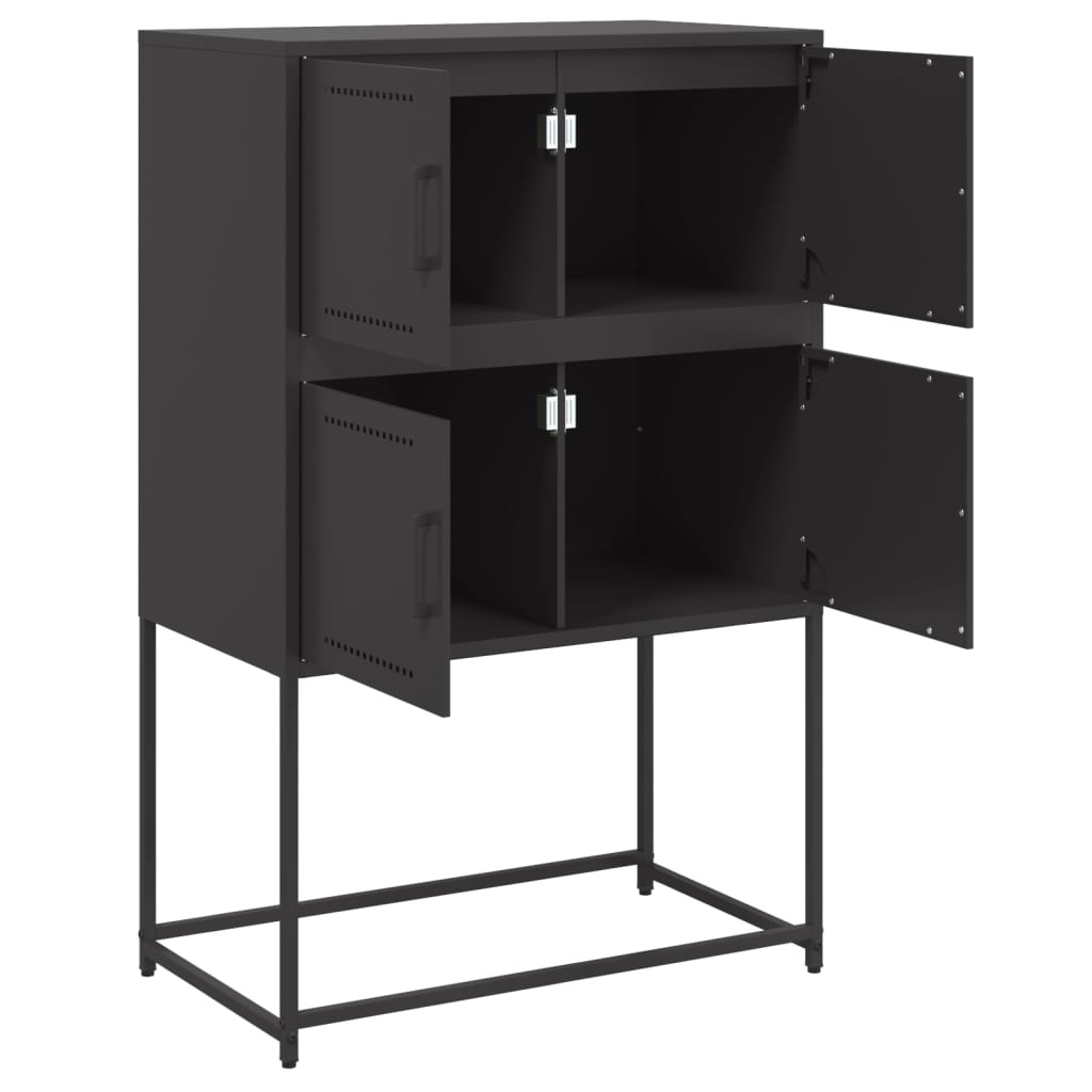 Buffet noir 68,5x38,5x107 cm acier - XIOS