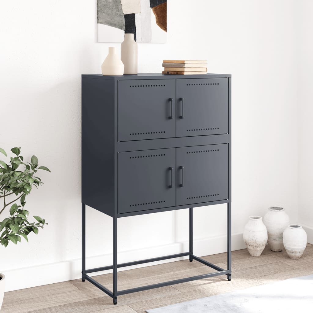 Buffet anthracite 68,5x38,5x107 cm acier Buffets & bahuts vidaXL   